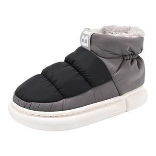 儿童棉鞋男童透气2026新款男孩加厚一脚蹬雪地靴加绒保暖冬鞋大童