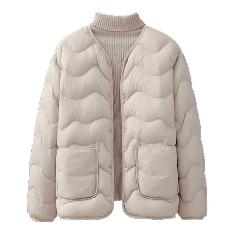 雅鹿休闲短款轻薄羽绒服