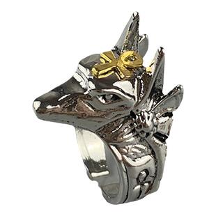 酷二丫复古阿努比斯开口戒指胡狼头霸气食指环大气潮亚文化手饰品