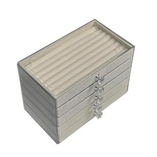 高档精致首饰收纳盒多层分格大容量饰品盒耳环耳钉项链戒指展示盒