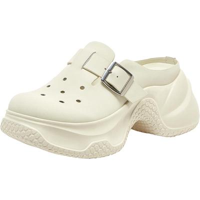 百思图2025夏季新款商场同款简约休闲洞洞鞋厚底女拖鞋URC02BH5