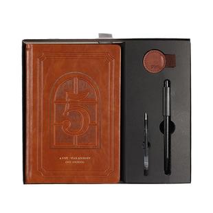 卡杰新款五年日记本时间自填式日程计划笔记本子高颜值加厚自律规划本成人手帐复古记事本手账礼盒套装可定制