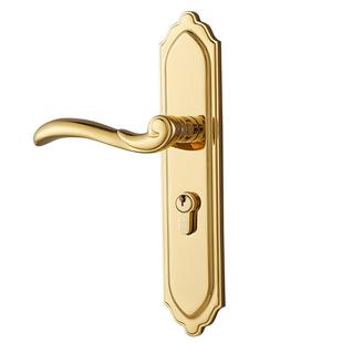 睿高黄铜门锁静音室内家用通用型卧室房门锁法式轻奢美式木门把手