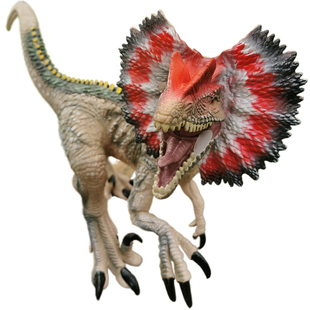 发声特大号软胶仿真恐龙模型双冠龙双脊龙玩具 环保无味70cm男孩