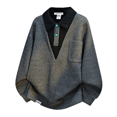 马克华菲假两件翻领卫衣男款