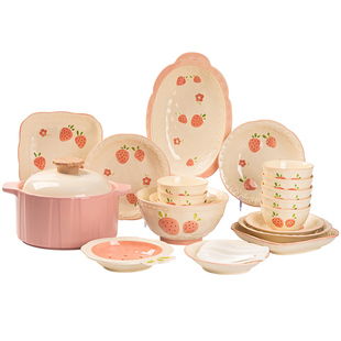 碗家用2025新款高颜值餐具碗盘套装家用釉下彩碗碟乔迁结婚礼物