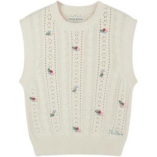 TeenieWeenie小熊奥莱女装秋季手工钩花针织马甲绞花无袖