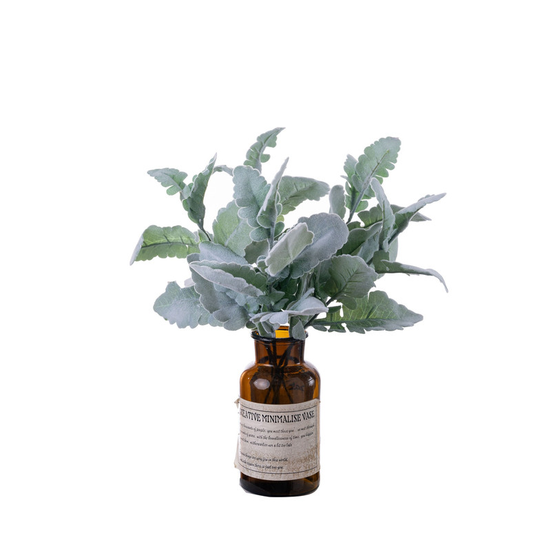 仿真花植绒高档叶材银叶菊迷迭香