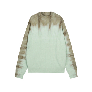 速写男装秋季新款毛针织衫宽松圆领潮流前卫时尚设计感套头毛衫