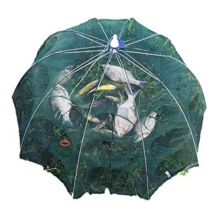 地网鱼笼新式大号厚款小号有结虾笼地网加厚折叠龙虾黄鳝河虾围裙