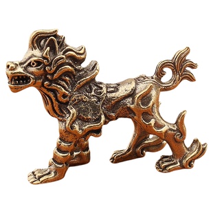 龙生九子做旧实心配件挂件睚眦饕餮桌面装饰摆件手把玩黄铜工艺品