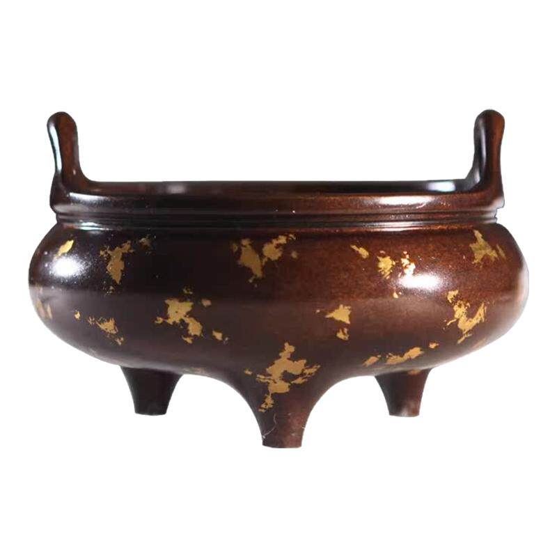 巧生炉冲天耳弦纹乳炉仿古铜香炉