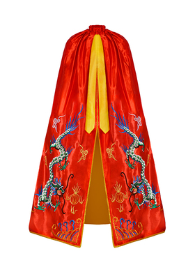 皇帝龙袍披风刺绣黄袍舞台表演服