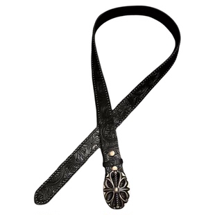 DFDG中古暗黑风朋克复古铆钉雕花皮带小众设计Vintage百搭腰带