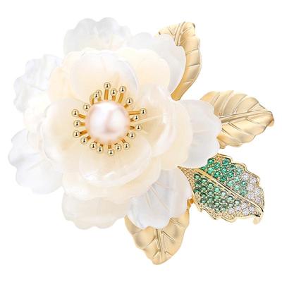 紫罗兰正版芊花山茶花胸针