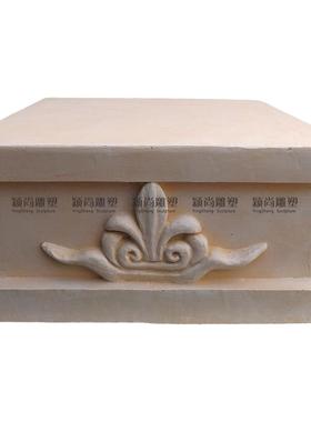 欧式风花纹底座罗马柱雕塑摆件