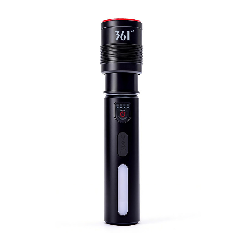 361度强光户外变焦家用手电筒