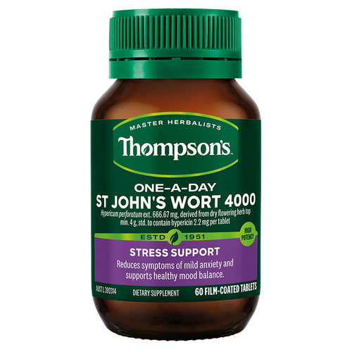 Thompsons汤普森60粒舒缓眠化焦虑稳心情圣约翰草精华片官方正品