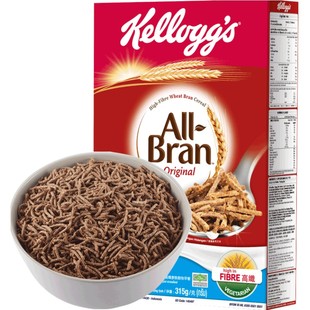家乐氏全麦维all bran高纤维粗粮小麦麸皮即食麦片泡牛奶谷物早餐
