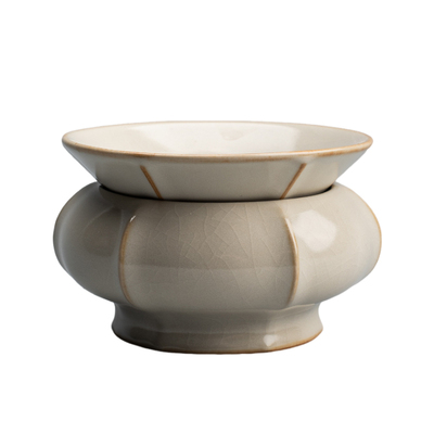 陶迷黄汝窑茶漏开片可养茶具