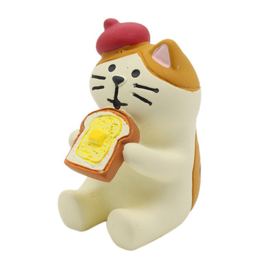 少女心山猫面包店食玩树脂小摆件