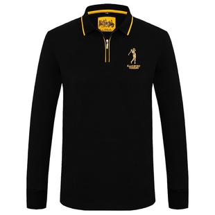 高尔夫球服男装运动POLO衫 半拉链长袖T恤男球衣翻领体恤上衣秋季