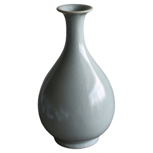 全品 清凉寺原矿汝瓷 汝窑 仿古釉 仿宋花瓶 全手工 花器摆件