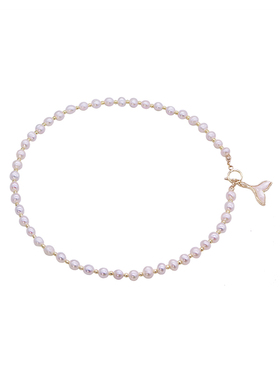 气质浪漫鱼尾高级锁骨链珍珠