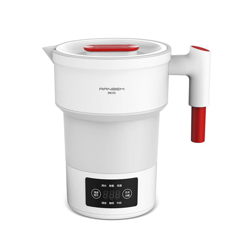 瑞本折叠电热水壶食品级硅胶0.6L