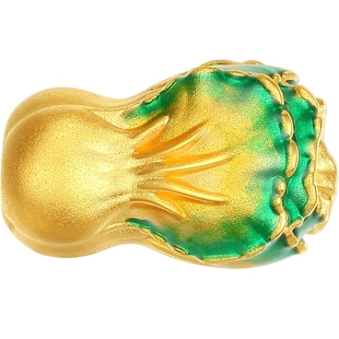 潮宏基好事发生聚财黄金串珠足金转运珠白菜不含手绳手串礼物女