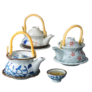 日式陶瓷海鲜汤壶五件套创意茶壶配茶杯釉下彩茶杯水杯水壶海鲜壶