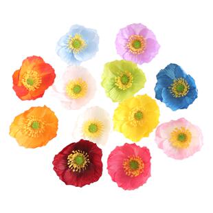 ins风虞美人仿真花花头假花手工DIY装饰发夹配件罂粟花头婚庆装饰