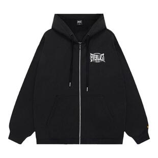EVERLAST 拳手带帽开胸卫衣户外运动训练外套秋冬新款时尚上衣