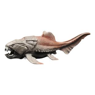 童德实心仿真动物玩具模型远古海洋邓氏鱼恐鱼胴壳鱼儿童认知摆件