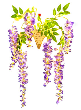 仿真紫藤花灯壁挂装饰品假花挂件