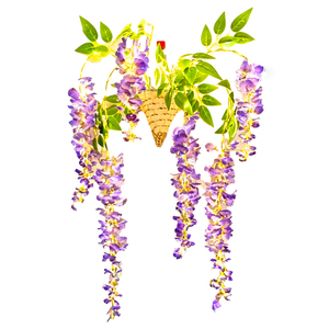 仿真紫藤花灯壁挂装饰品假花挂件