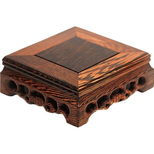 青沉仿古香炉鸡翅木底座方形座子工艺品圆形个性创意茶壶摆件底托