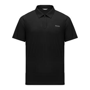 ECCO爱步男款POLO衫 26新春夏耐磨半拉链休闲短袖 EG261T034