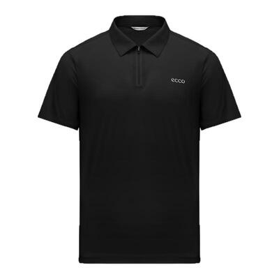 ECCO爱步男款POLO衫 26新春夏耐磨半拉链休闲短袖  EG261T034