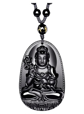 【峨眉山官方】黑曜石本命佛吊坠