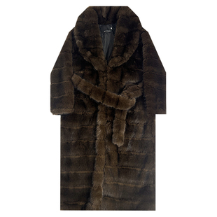 海宁长款皮草外套女2025新款爆款流行年轻皮毛一体狐狸毛大衣冬季