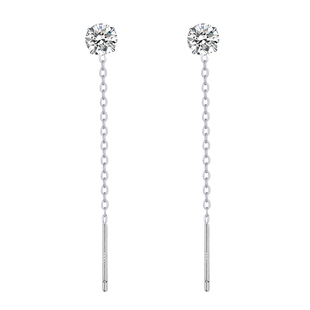 s925纯银耳钉女高级感锆石流苏耳线耳环2025新款爆款养耳洞银耳饰