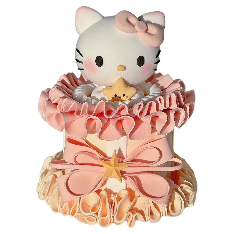HelloKitty猫纯手工戒指盒首饰盒可爱少女心收纳盒生日礼物粘土