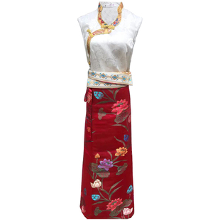 新款半身裙金边臧裙西藏服女款藏袍藏装藏服女不丹长裙博拉民族风