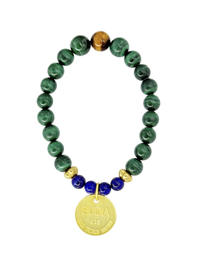 BUDDIA孔雀石手链转运虎眼手串