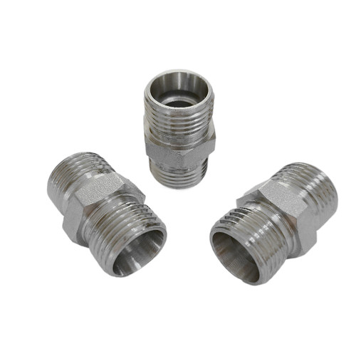 伊顿标准液压油管接头双对丝接钢管外螺纹H型24度锥直通连接1C/1D