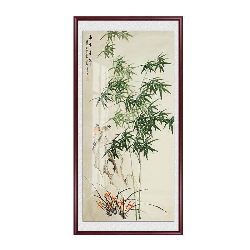 竹子玄关画客厅装饰画竖版