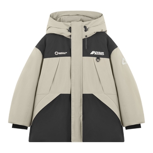 ei童装男童中长款羽绒服2025冬装新款中大童户外运动保暖外套