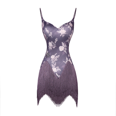 2025新款拉丁舞服紫色高级舞裙