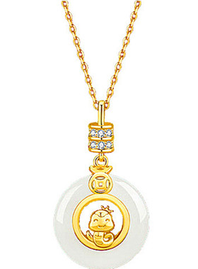 十字链女金蛇平按扣吊坠儿童项链